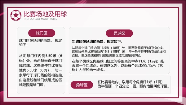 暗红简约风足球比赛规则讲解模板