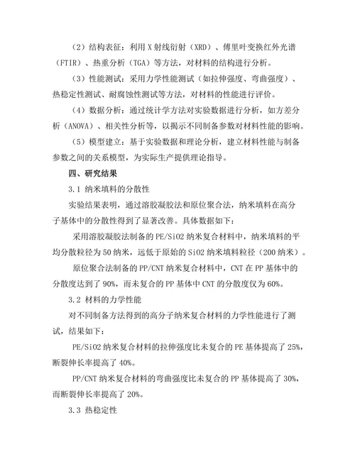 高分子纳米复合材料的制备与性能