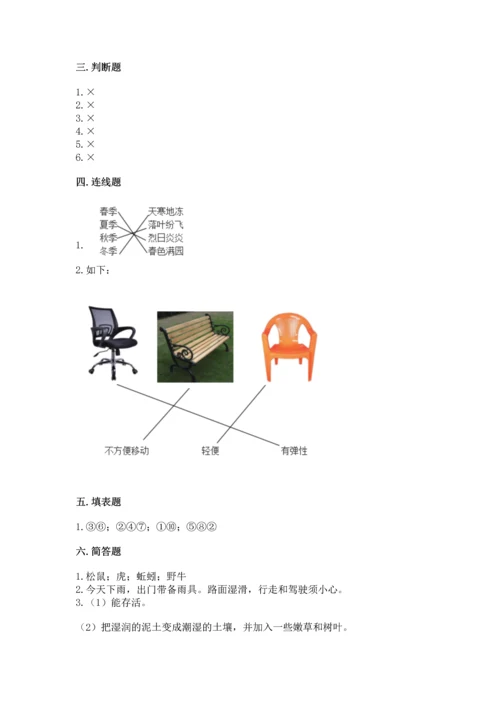 教科版二年级上册科学期末测试卷带答案（模拟题）.docx