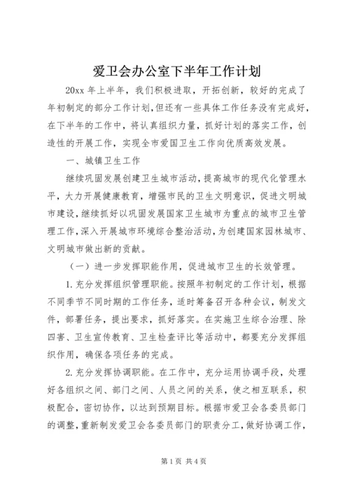 爱卫会办公室下半年工作计划.docx