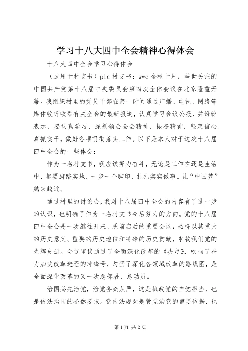 学习十八大四中全会精神心得体会 (2).docx