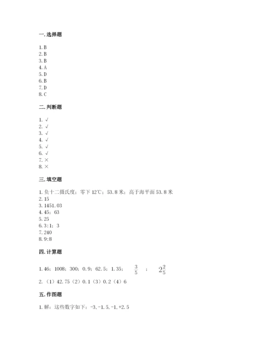 冀教版小学六年级下册数学期末检测试题及答案（新）.docx