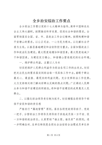 全乡治安综治工作要点.docx