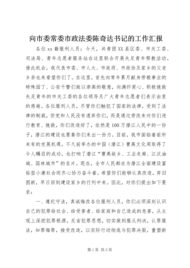 向市委常委市政法委陈奇达书记的工作汇报 (2).docx