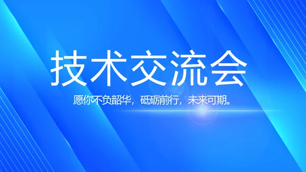 蓝色科技技术交流会工作总结汇报PPT