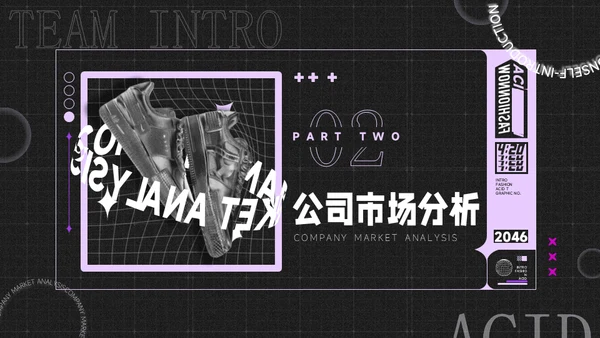 酸性风时尚潮牌鞋品牌介绍通用PPT模板