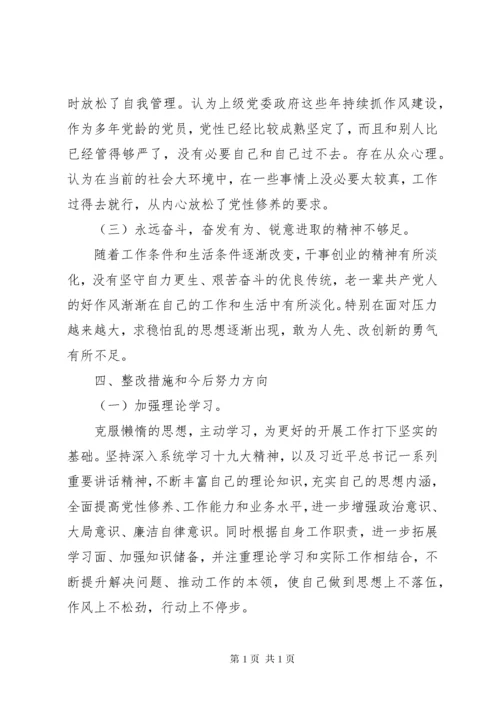 民主生活会个人发言提纲（含上一年度民主生活会问题整改情况）.docx
