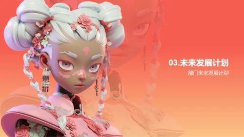 橙色3D服装时尚年终总结PPT模板