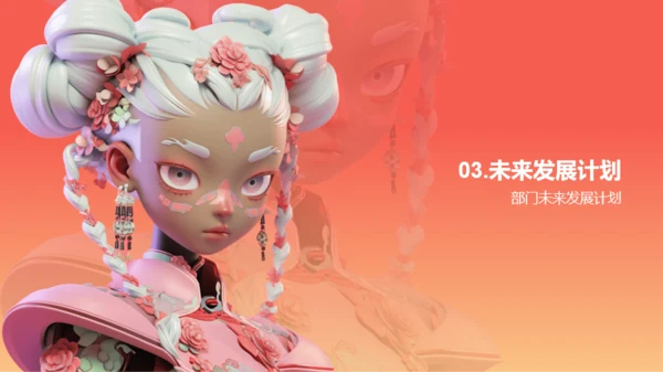 橙色3D服装时尚年终总结PPT模板