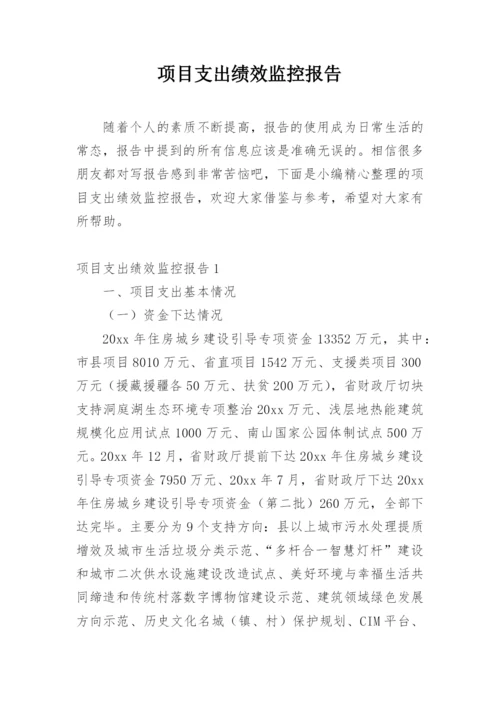 项目支出绩效监控报告.docx