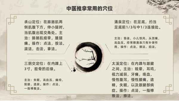 水墨风中医推拿按摩ppt模板