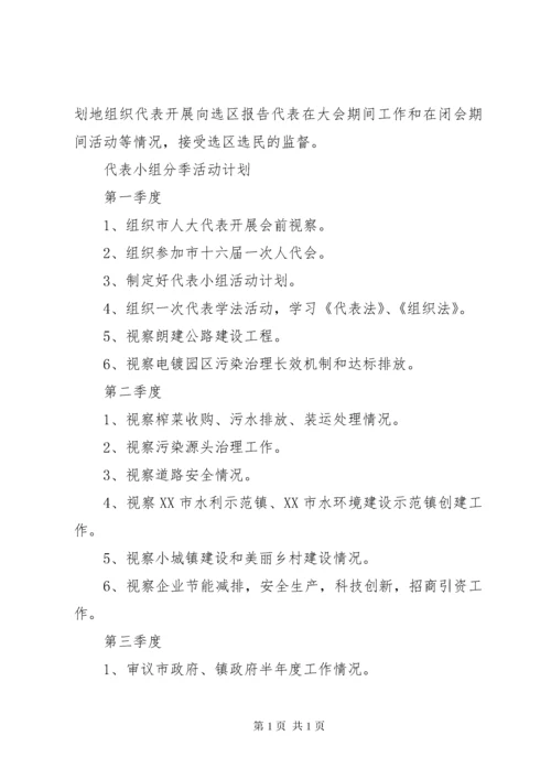 【镇人大代表活动计划】人大代表活动计划.docx