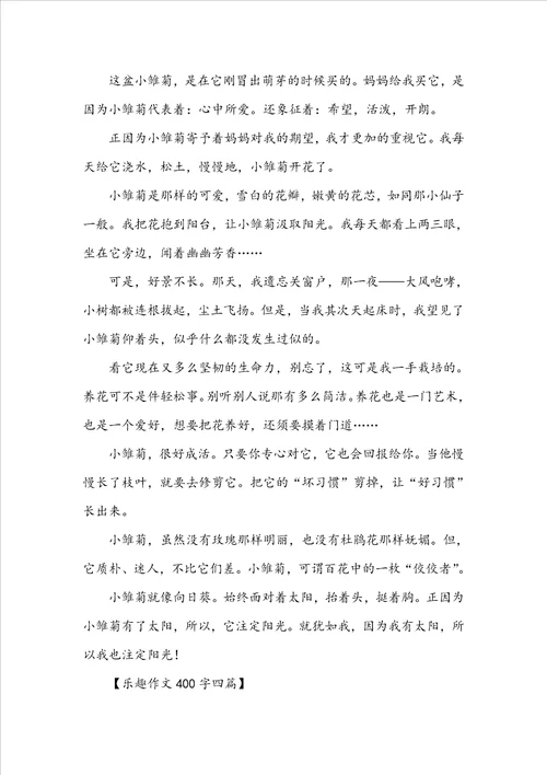 乐趣作文400字