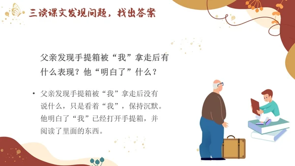 高二语文下册父亲的手提箱简约插画PPT