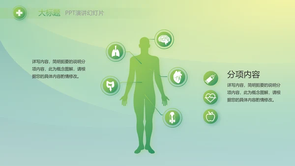 绿色大气医疗健康产业项目介绍动态PPT