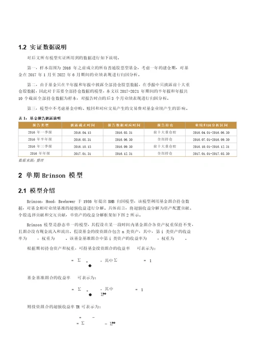 基金业绩归因模型的解析与探讨