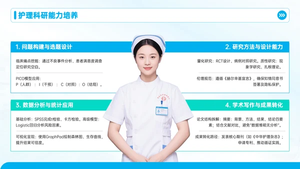 蓝色护理人员培训会议PPT模板