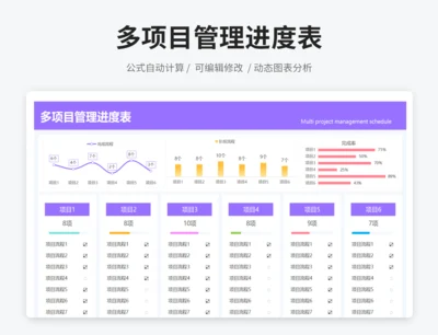 多项目管理进度表