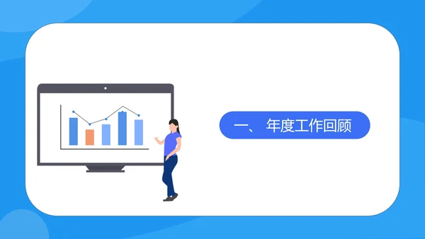 蓝色扁平风行政年度述职报告PPT模板