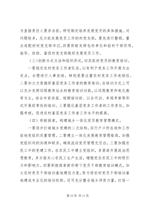 小议农村党员的发展及管理问题调查.docx