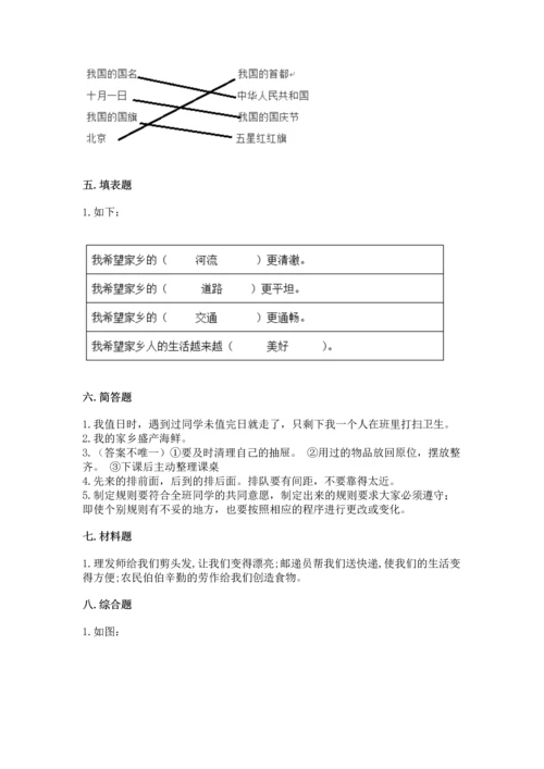 部编版二年级上册道德与法治期末测试卷带答案（考试直接用）.docx