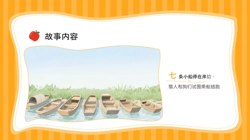 橙色插画风《首先有一个苹果》的趣味数字认知PPT