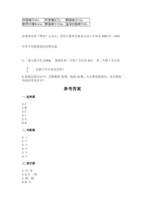 南阳市淅川县六年级下册数学期末测试卷1套.docx