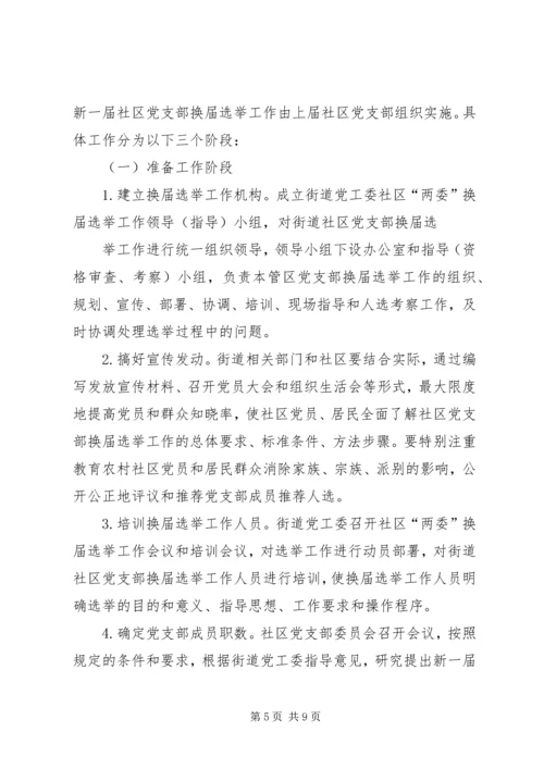 西集镇社区党支部换届选举工作实施方案.docx