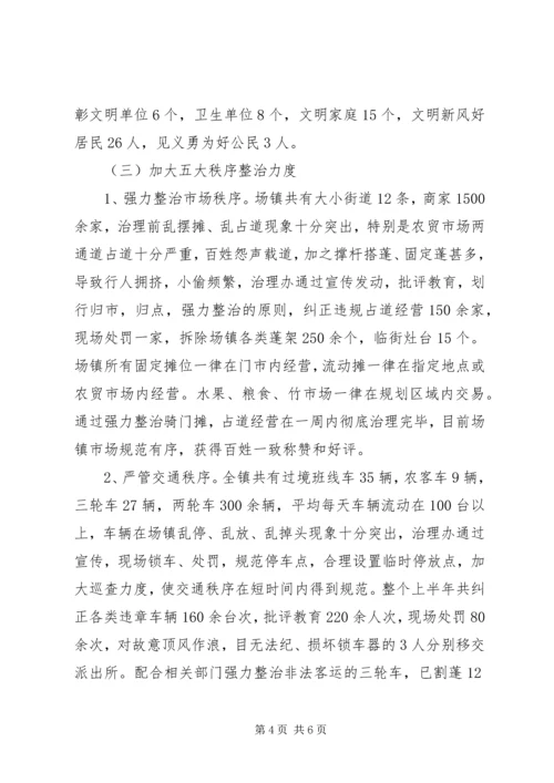 乡镇场综治上半年工作总结.docx