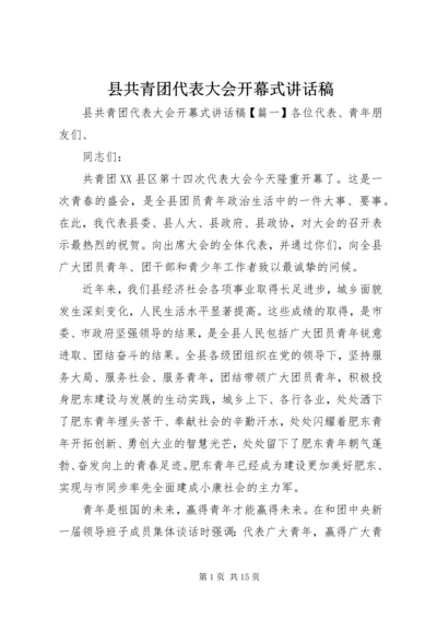 县共青团代表大会开幕式讲话稿.docx