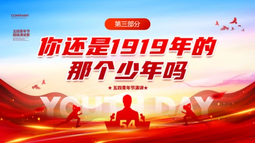 五四青年节演讲通用PPT模板