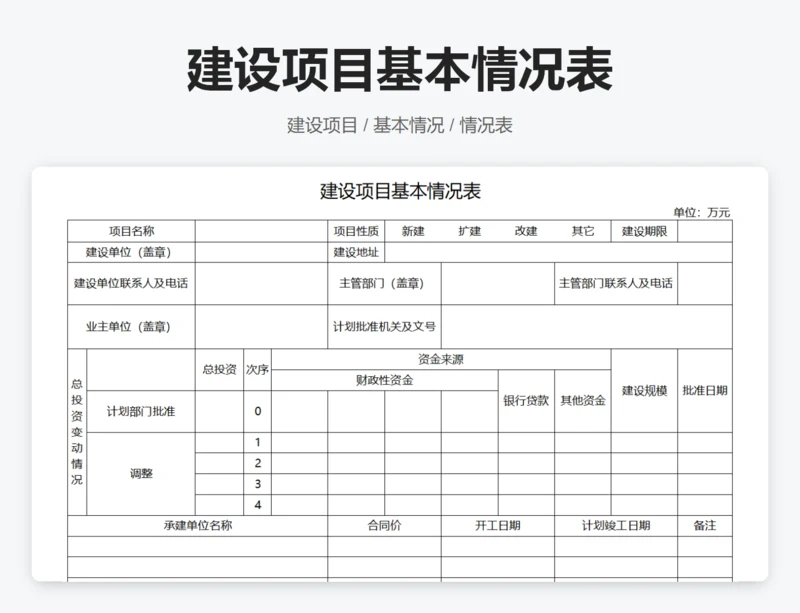 建设项目基本情况表