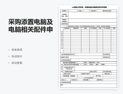 采购添置电脑及电脑相关配件申请表