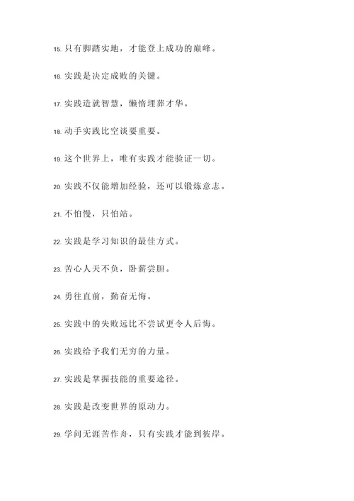 实践的名言警句与诗句