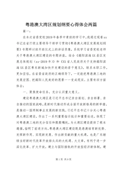 粤港澳大湾区规划纲要心得体会两篇.docx