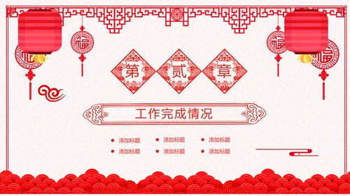 2021年牛年剪纸喜庆中国风年工作总结述职报告年终总结PPT