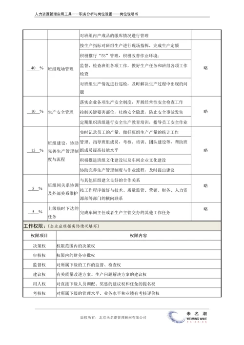 岗位说明书：生产班组长.docx