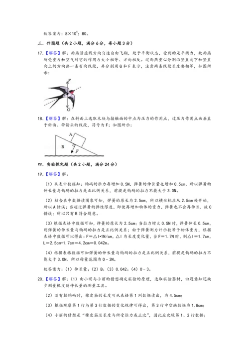 人教版八年级物理下册期末复习-单元检测卷-第七章-力-含答案