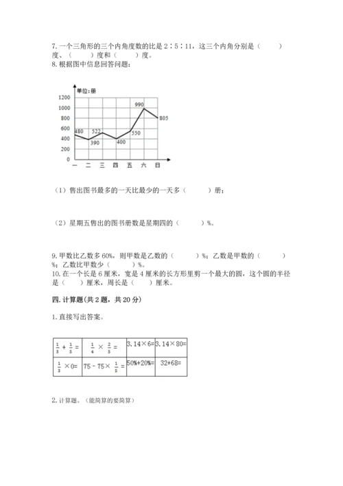 人教版六年级上册数学期末测试卷精品（夺冠系列）.docx