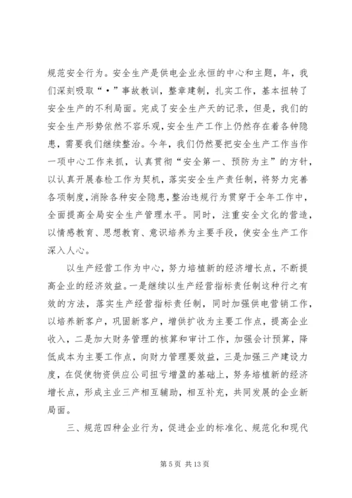 某某某某年电力工作安排 (3).docx