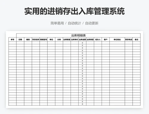 实用的进销存出入库管理系统