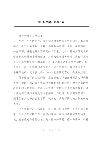 银行柜员实习总结5篇.docx