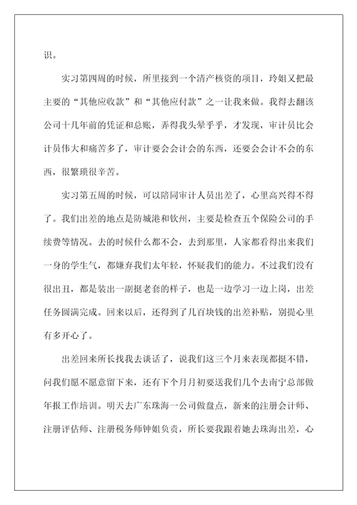 2022会计师事务所实习总结