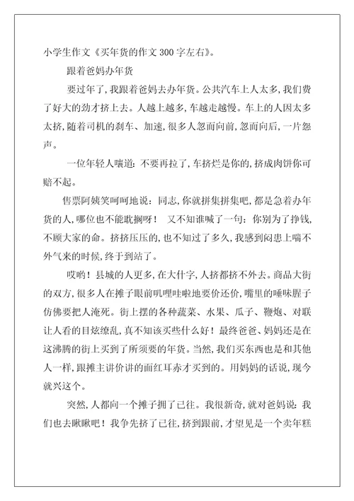 2022年买年货作文450字