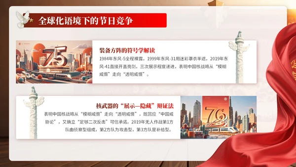 黄红色复古党政风国庆PPT模板