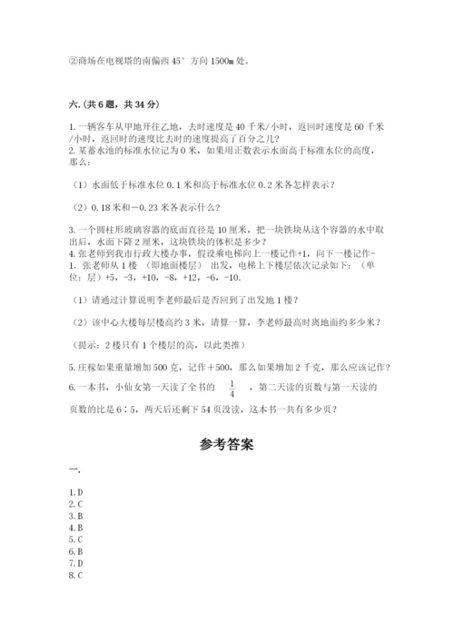 人教版数学小升初模拟试卷重点.docx