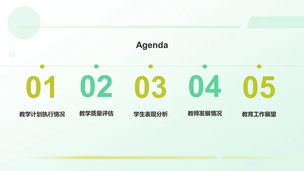 绿色商务风教育工作总结汇报PPT模板