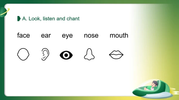 绿色渐变人教版一年级英语上教学PPT模板
