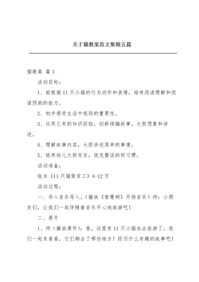 关于猫教案范文集锦五篇.docx