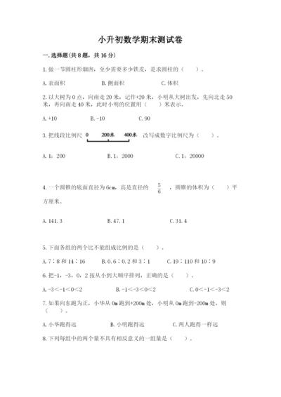 小升初数学期末测试卷及完整答案（全国通用）.docx